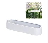 Labasuan Fioriere Metalliche da Ringhiera, Vasi Sospesi per Balconi con Staffe Personalizzabili e Drenaggio, Vasi da Appendere a Recinzioni e Finestre per Ortaggi, Erbe Aromatiche(White,80cm/31.5in)