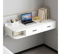 Labasuan Mobiletto per trucco sospeso angolare bianco, scrivania per computer in legno con cassetti e spazio aperto, comodino a parete, salvaspazio, per camera da letto(Right,120cm/47.24in)