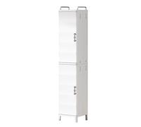 Labasuan Mobiletto stretto bianco, mobiletto alto e sottile per il bagno con ante e ripiani, organizer stretto in plastica per bagno, soggiorno e camera da letto(10.5 * 11 * 30in)
