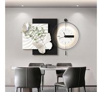 Labasuan Moderno orologio da parete 3D a forma di farfalla con luce LED integrata, silenzioso e a batteria, con finitura effetto arenaria e design senza cornice. Scultura(White,110cm/43.3in)