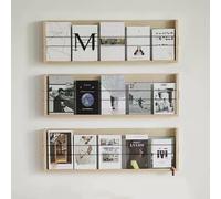 Labasuan Portariviste da parete 3 pezzi, moderno e minimalista espositore per libri, portaopuscoli sospeso, per ufficio, posta, riviste, cartelle, lettere(Oak,93cm/36.6in)