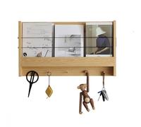 Labasuan Portariviste da parete con ganci, organizer in legno, moderno e minimalista, portadocumenti, espositore per brochure, per riviste, libri, lettere(White oak)