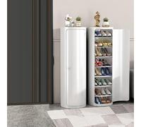 Labasuan Scarpiera girevole a 360 gradi, organizer per scarpe da ingresso indipendente con ante, portascarpe girevole in metallo multistrato per piccoli spazi(15.3in,8 floors)