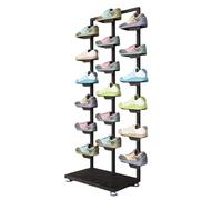 Labasuan Scarpiera per negozi di abbigliamento, espositore per scarpe, organizer per scarpe da ginnastica in metallo autoportante, supporto per scarpe da negozio per boutique, 18 posti(60cm)