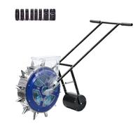 Labasuan Seminatrice Manuale a Spinta, attrezzo per la Semina Resistente con Struttura Interamente in Acciaio, spandiconcime da Giardino con 8 Dischi di Semina e spaziatura Regolabile(9 nozzles)