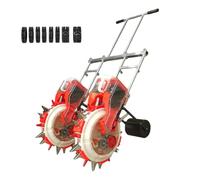 Labasuan Seminatrice Manuale a Spinta, seminatrice a rulli in Metallo e applicatore di fertilizzanti, seminatrice di precisione da Giardino, seminatrice Manuale Portatile(6 nozzles)