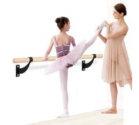 Labasuan Sistema di sbarre per Danza Classica con 2 staffe, Sbarra per Danza Classica in Legno da Parete, Sbarra per Stretching per Bambini e Adulti, autoportante, per casa o Studio(100cm)