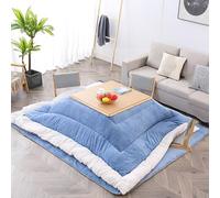 Labasuan Tavoli riscaldati da pavimento, tavolo kotatsu invernale Tatami, materasso futon giapponese con tavolino basso + trapunta + materassino + riscaldamento(Wood color,80 * 80cm)