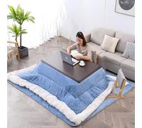 Labasuan Tavoli riscaldati da pavimento, tavolo kotatsu invernale Tatami, materasso futon giapponese con tavolino basso + trapunta + materassino + riscaldamento(Walnut color,120 * 80cm)