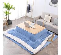 Labasuan Tavoli riscaldati da pavimento, tavolo kotatsu invernale Tatami, materasso futon giapponese con tavolino basso + trapunta + materassino + riscaldamento(Wood color,120 * 80cm)