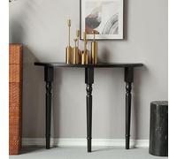 Labasuan Tavolino da Ingresso Stretto Nero, consolle a Mezzaluna con robuste Gambe in Metallo, tavolino Moderno da Ingresso, per Soggiorno/corridoio o Piccoli spazi(80x25x90cm)