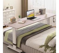 Labasuan Tavolino da letto mobile e regolabile, tavolino da camera da letto, tavolo da lavoro sopra il letto per laptop, tavolo lungo in legno per uso domestico(51in)