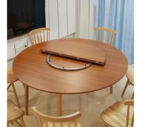 Labasuan Tavolo pieghevole a doppio strato con piano allungabile senza gambe, tavolo da pranzo pieghevole in 4 sezioni con piano rotondo girevole a 360° e sponda in acciaio inox(A,70in+47in)