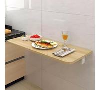 Labasuan Wall Mounted Folding Table, Narrow Long Floating Desk, Small Spaces Hanging Dining Table,Hanging Workbench, for Home Office Bar(Wood color,60x20cm/24x7.8in)