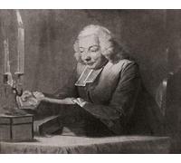 L'abate Jean-Jacques Huber 1699-1747. Dopo un'opera del ritrattista rococò francese Maurice Quentin de La Tour (1704-1788). Da La Tour pubblicato 1920. Stampa poster di Ken Welsh (15 x 12)