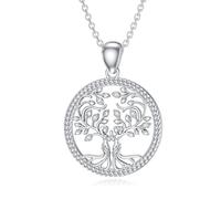 LABBAO Collana con ciondolo a forma di albero della vita, per donna, in argento Sterling 925, con ciondolo a forma di sorella, con diamante Lab-Grown