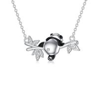 LABBAO Collana con ciondolo a forma di panda da da donna, in argento sterling 925, con ciondolo a forma di panda con diamante Lab-Grown