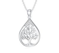 LABBAO Collana da donna con albero della vita, in argento Sterling 925, con ciondolo a forma di albero della vita, con diamanti lab-grown