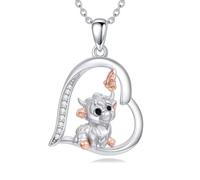 LABBAO Collana da donna in argento sterling 925, con ciondolo a forma di corteccia di altopiano con diamanti coltivati in laboratorio, regalo per la figlia