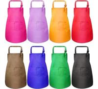 Labbe 8 Pezzi Grembiule per Bambini da Cuoco, Grembiule per Bambini con Tasca, Regolabile Grembiule