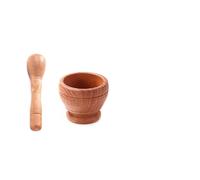 l'abbigliamento, Mortaio for aglio rotondo, pestello, macina, frantoio, linea liscia, aglio, erbe aromatiche, multifunzionale(Wood Grain)