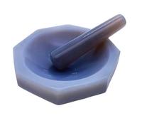 l'abbigliamento, Set di mortaio e pestello in agata naturale da 50 mm, 70 mm, 100 mm e 120 mm for la ricerca e la macinazione(ID 120MM)