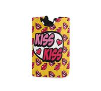 Labbra Bacio Pop Art Cestino per Biancheria Pieghevole Grande Cesto Portabiancheria con Manici Ceste Tessuto Oxford Durevole Lavanderia Cesta per Bucato