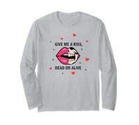 Labbra Bacio Scuro Umorismo Amore Ragazza Gotico Maglia a Manica