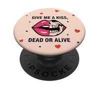 Labbra Bacio Scuro Umorismo Amore Ragazza Gotico PopSockets PopGrip Adesivo