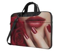 Labbra Della Donna Mano Con Le Unghie Rosse Borsa Del Computer Portatile 15.6 Pollice Borse Del Computer Imbottito Della Copertura Del Manicotto