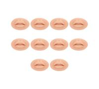 Labbra finte, 10PCS Silicone morbido flessibile 3D bocca aperta facile da applicare colore tatuaggio pratica labbra altamente riproducibile modello portatile labbra in silicone (Colore della pelle