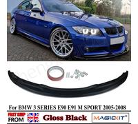 Labbra paraurti anteriore PER BMW SERIE 3 E90 E91 318d 320d 330d M SPORT PRE-LCI 2005 2006 2007 2008 SPLITTER Anteriore LIP GLOSS BLACK gloss black