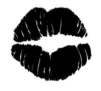 Labbra pvc nero adesivi murali lips wal sticker cropped pvc black cropped 1 PZ.