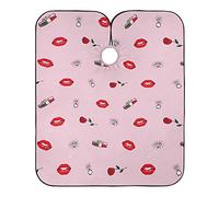 Labbra Rosse Fiore Di Rosa Diamanti Rosa Mantella Taglio Capelli Lavabile Taglio Di Capelli Mantello Impermeabile Mantella Parrucchiere Per Parrucchieri Barbieri Uomini 140X168Cm