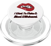 Labbra rosse vampiro con zanna voglio fare un ritiro di sangue PopSockets PopGrip per MagSafe