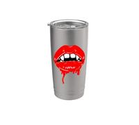 Labbra vampiro con zanne Bicchiere termico in acciaio inox doppia parete