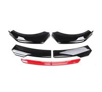 Labbro Paraurti Anteriore 4 PZ Universale Auto Paraurti Anteriore Lip Body Kit Spoiler Canard Splitter Diffusore Rosso Bianco In Fibra Di Carbonio Labbro Mento(B-Black)