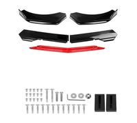 Labbro Paraurti Anteriore 4 PZ Universale Auto Paraurti Anteriore Lip Body Kit Spoiler Canard Splitter Diffusore Rosso Bianco In Fibra Di Carbonio Labbro Mento(A-Black)