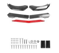 Labbro Paraurti Anteriore 4 PZ Universale Auto Paraurti Anteriore Lip Body Kit Spoiler Canard Splitter Diffusore Rosso Bianco In Fibra Di Carbonio Labbro Mento(A-Carbon Black)