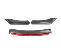 Labbro Paraurti Anteriore Auto Per A4 S4 Per Quattro 2005-2022 Universale Paraurti Anteriore Labbro Lato Splitter Diffusore Body Kit Spoiler Guardie Auto Spoiler Anteriori(Carbon Look Red)