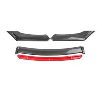Labbro Paraurti Anteriore Auto Per VW Per MK6 Spoiler Laterale Splitter Diffusore Body Kit Copertura Protezioni Paraurti Anteriore Labbro Auto Spoiler Anteriori 4 PZ(Carbon Look Red)