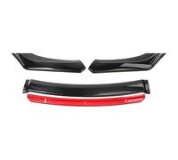 Labbro Paraurti Anteriore Auto Per VW Per MK6 Spoiler Laterale Splitter Diffusore Body Kit Copertura Protezioni Paraurti Anteriore Labbro Auto Spoiler Anteriori 4 PZ(Black Red)