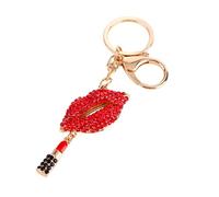 Labbro Sexy con Rossetto - Portachiavi con Ciondolo in RhinestOneDecorazione