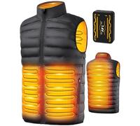 LABCOOL Gilet Riscaldante in piumino con batteria da 7,4V 25000mAh, Gilet Elettrico Riscaldato leggero 3 Livelli di Riscaldamento, 6 zone riscaldanti, Riscaldamento Rapido