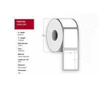 Label 100x150 - Core 25 DT. - White Permanent Perforated. - 500 labels per roll 1 roll per box