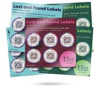 Label Lost and Found Tile|Label con codice QR per laptop, bottiglie d'acqua, collari per animali, giocattoli, cuffie auricolari e altro|Dispositivi Android e iOS|Resistenti ai graffi|Adesivi|25 Label