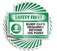 Label Safety First Bump Caps Required Beyond This Point - Divertente decorazione per esterni in vinile durevole e nuovo autista personalizzato - Pannelli per whisky per bar di casa (12 x 18 cm) - 6