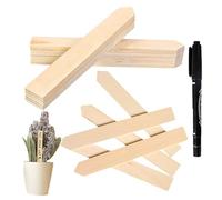 Label Stakes, Waterproof Wooden Flower Signs, Plant Labeling Garden Stakes, 50 Outdoor Tags, Includes Marker Pen, 6.02x0.79 inches, Perfect for Home Garden or Yard