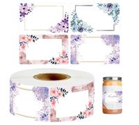 Label Stickers for Jars - Flower Pattern Dessert Wrap Bag Sticker | Decorative Label Tag System, Multi Purpose Organization Accessory for Office School Classroom Kitchen Refrigerator Storage