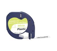 Label tape Yowell - Etichette compatibili con Dymo Letratag 12 mm x 4 m, nastro compatibile per Dymo Letratag 200B LT-100H XR LT-100T, nero su bianco